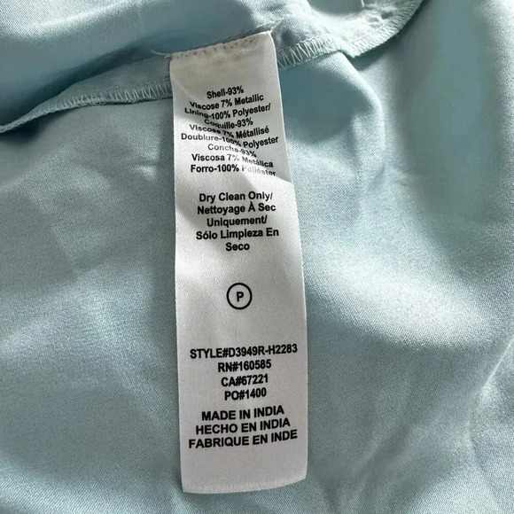 CIEBON Angela Metallic Silver Tinsel Print Ruffle Boho Maxi Dress Women's XS NEW - Picture 12 of 13